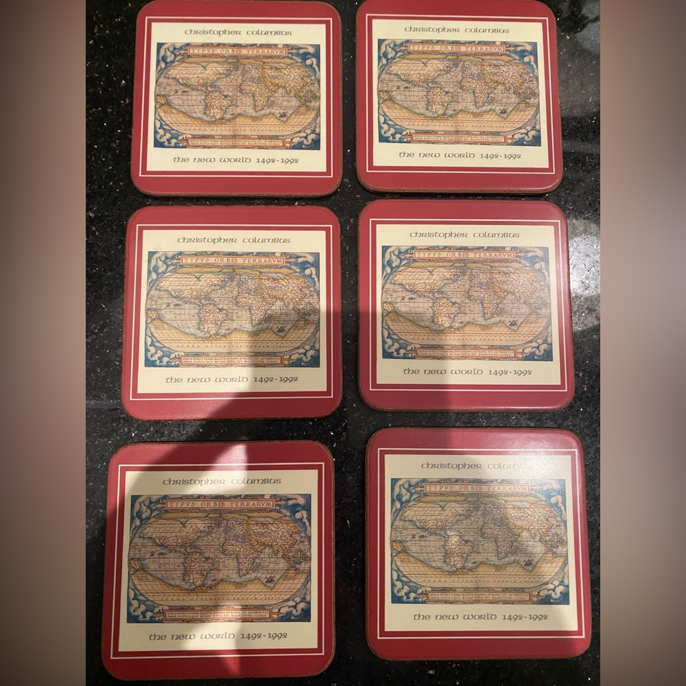 Vintage Royal Table Satin Finish Coasters - Set of 6 - Christopher Columbus